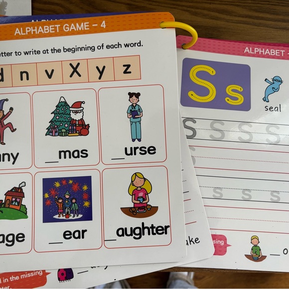 Pre-K Wipe Off ABC Workbook & Math, Letters, Word, Game Cards Learning Fun Set - Picture 13 of 15